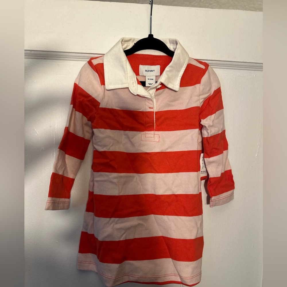 New w tags- Striped Long Sleeve Polo Dress